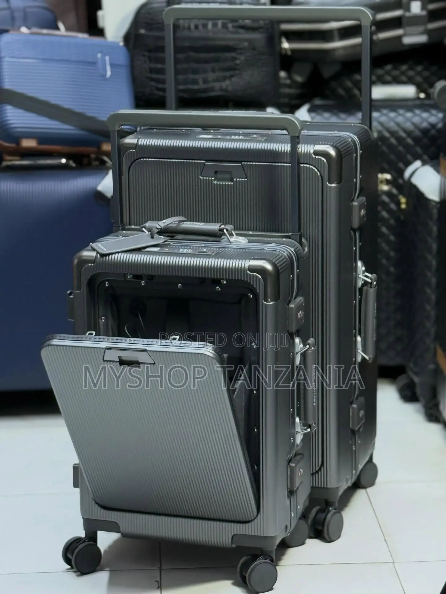Gray Aluminum Frame Suitcase
