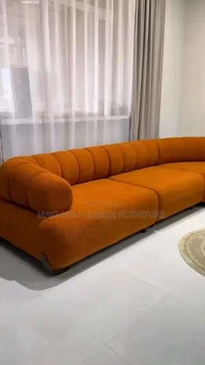 Simple and Luxurious Sofa La Watu Watatu Rangi Ni Orange