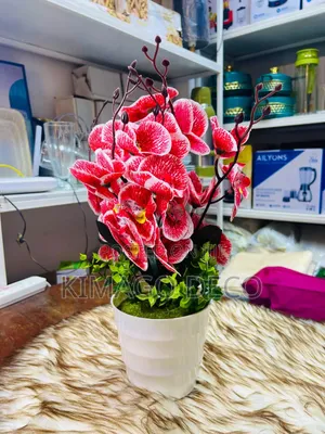 Artificial Flowers Showcase and Table