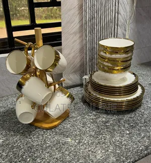 24pcs Gold Round Dinner Set