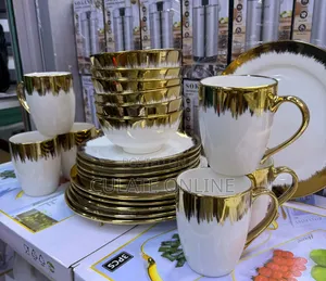 24pcs Gold Round Dinner Set