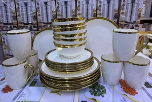 24pcs Gold Round Dinner Set