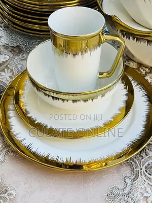 24pcs Gold Round Dinner Set