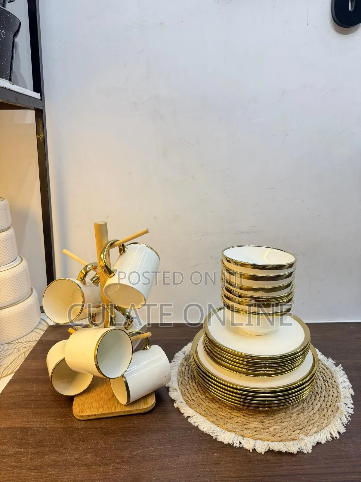24pcs Gold Round Dinner Set