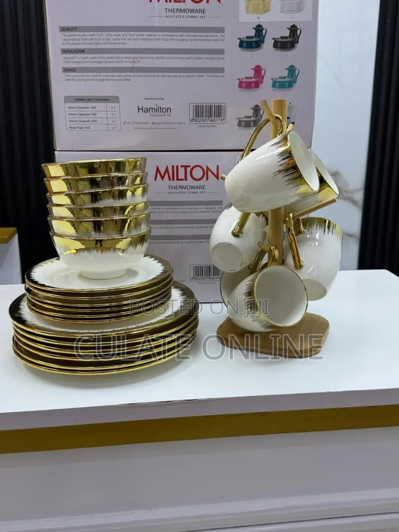 24pcs Gold Round Dinner Set
