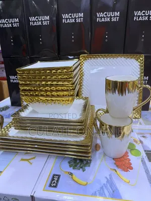 24pcs Gold Square Dinner Set