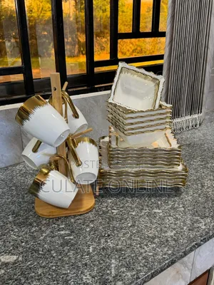 24pcs Gold Square Dinner Set