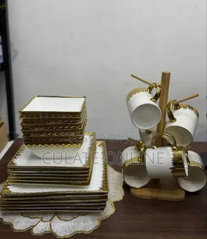 24pcs Gold Square Dinner Set