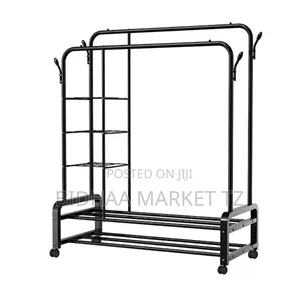 Home Garment Rack With Shelves – Clothes Coat Hanger