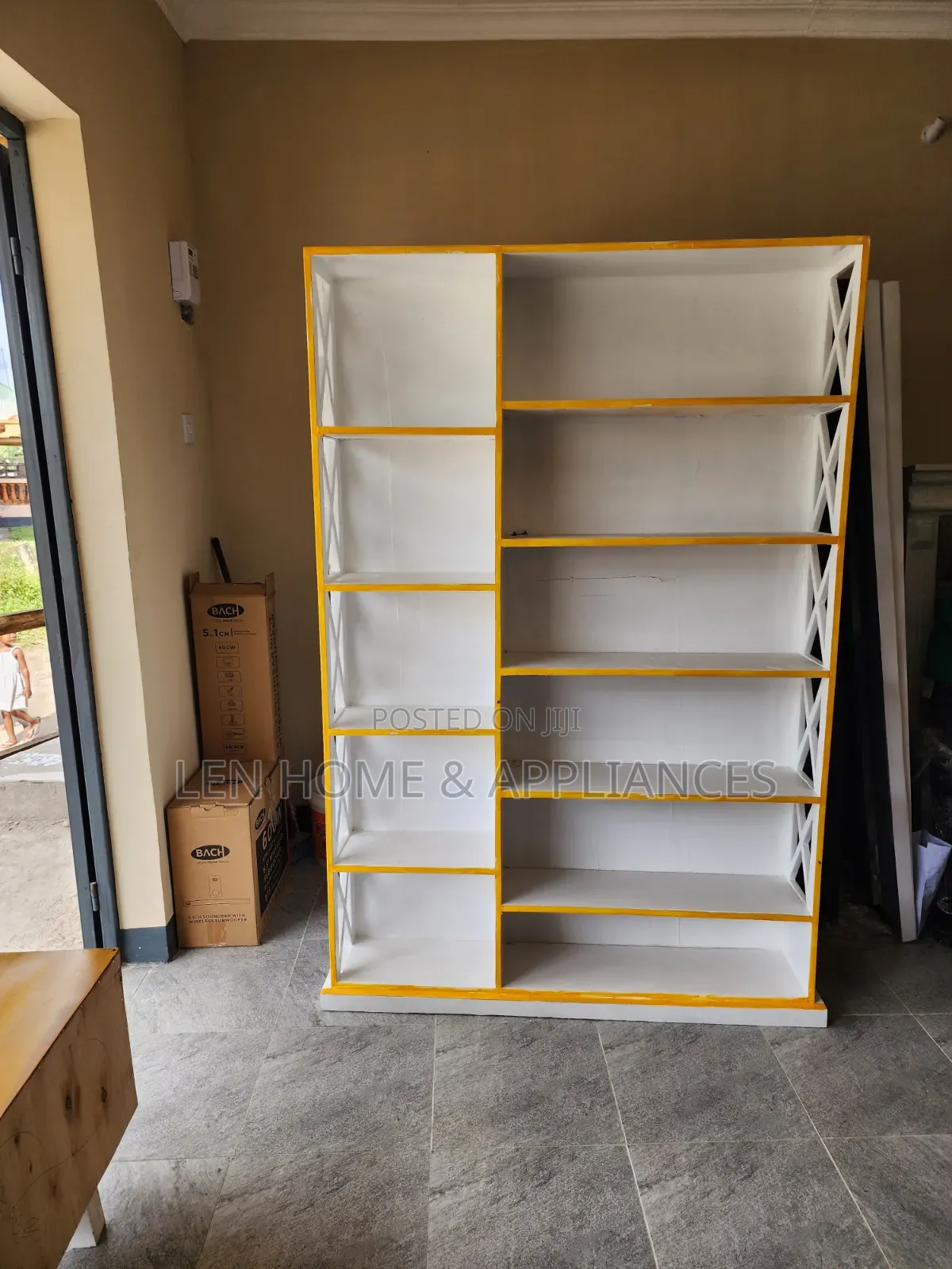 Shoe Rack White and Yellow