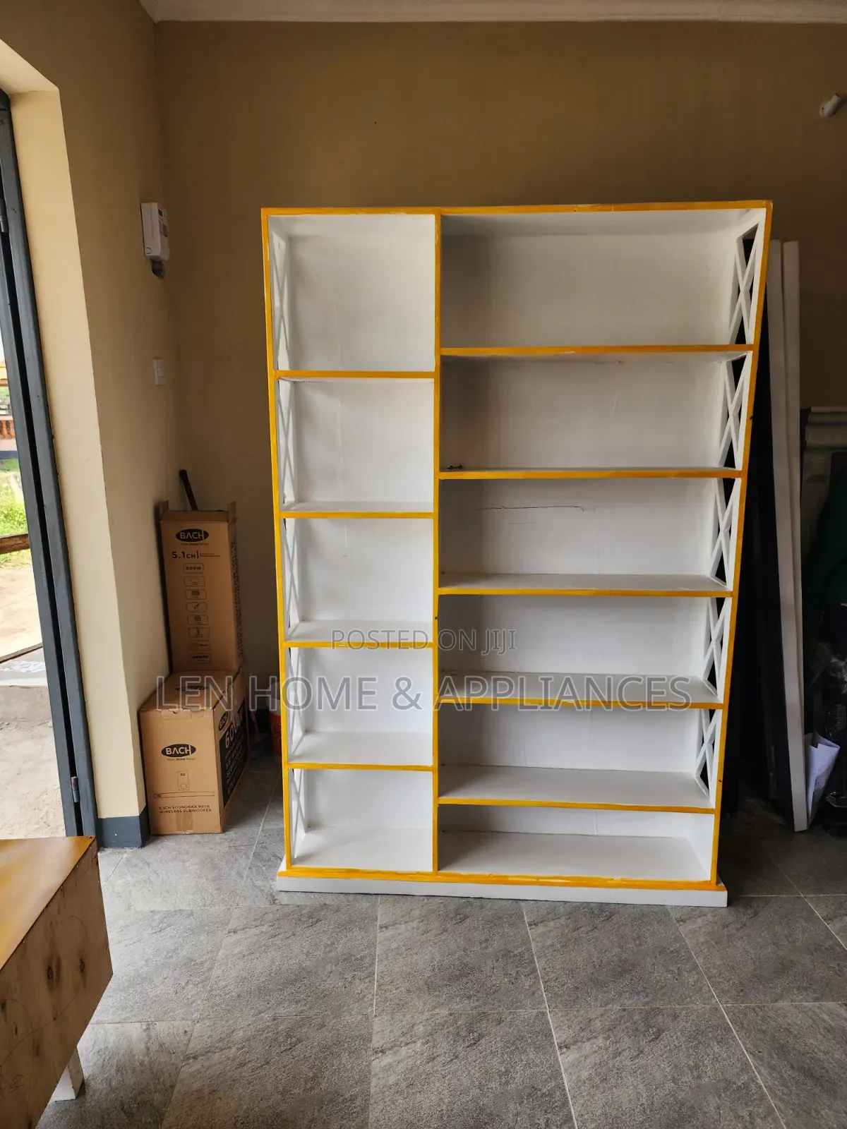 Shoe Rack White and Yellow