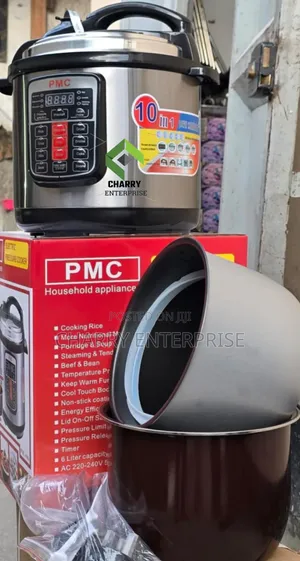 PMC Electric Pressure Cooker Sufuria Mbili 6l Color:- Silver and Gold