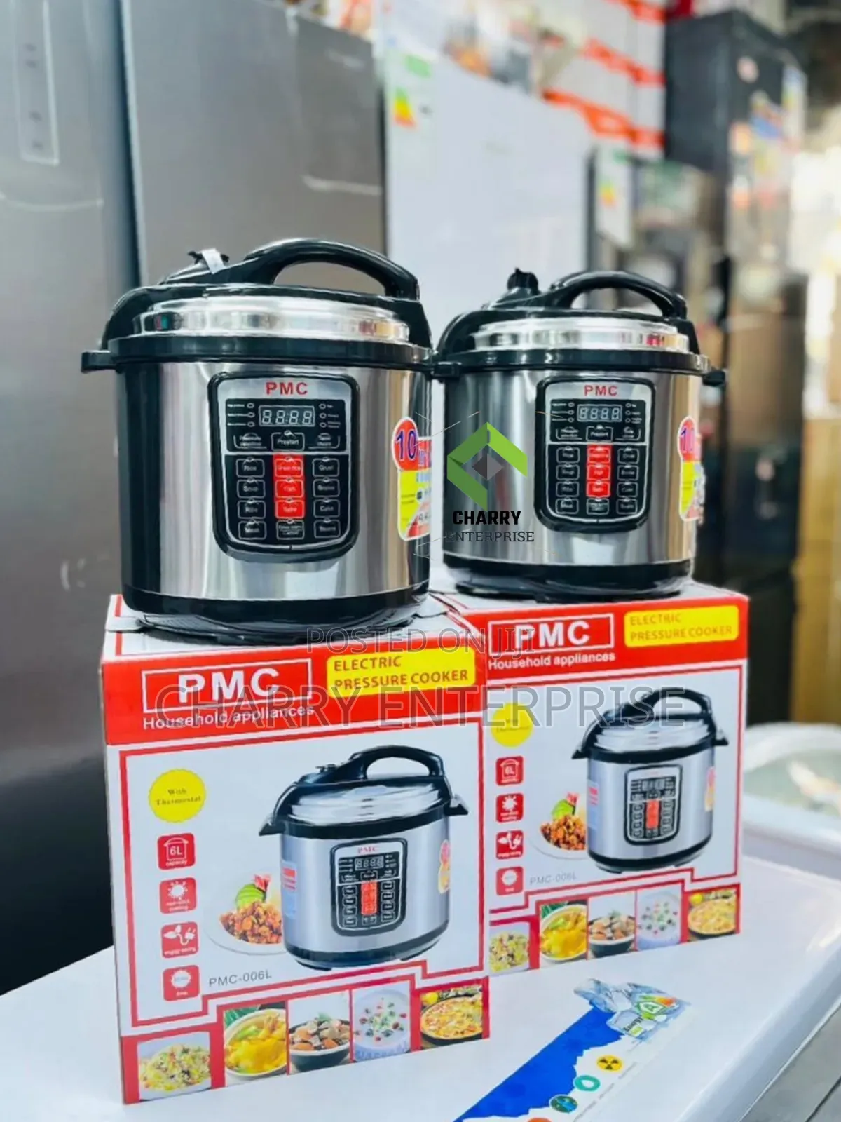 PMC Electric Pressure Cooker Sufuria Mbili 6l Color:- Silver and Gold