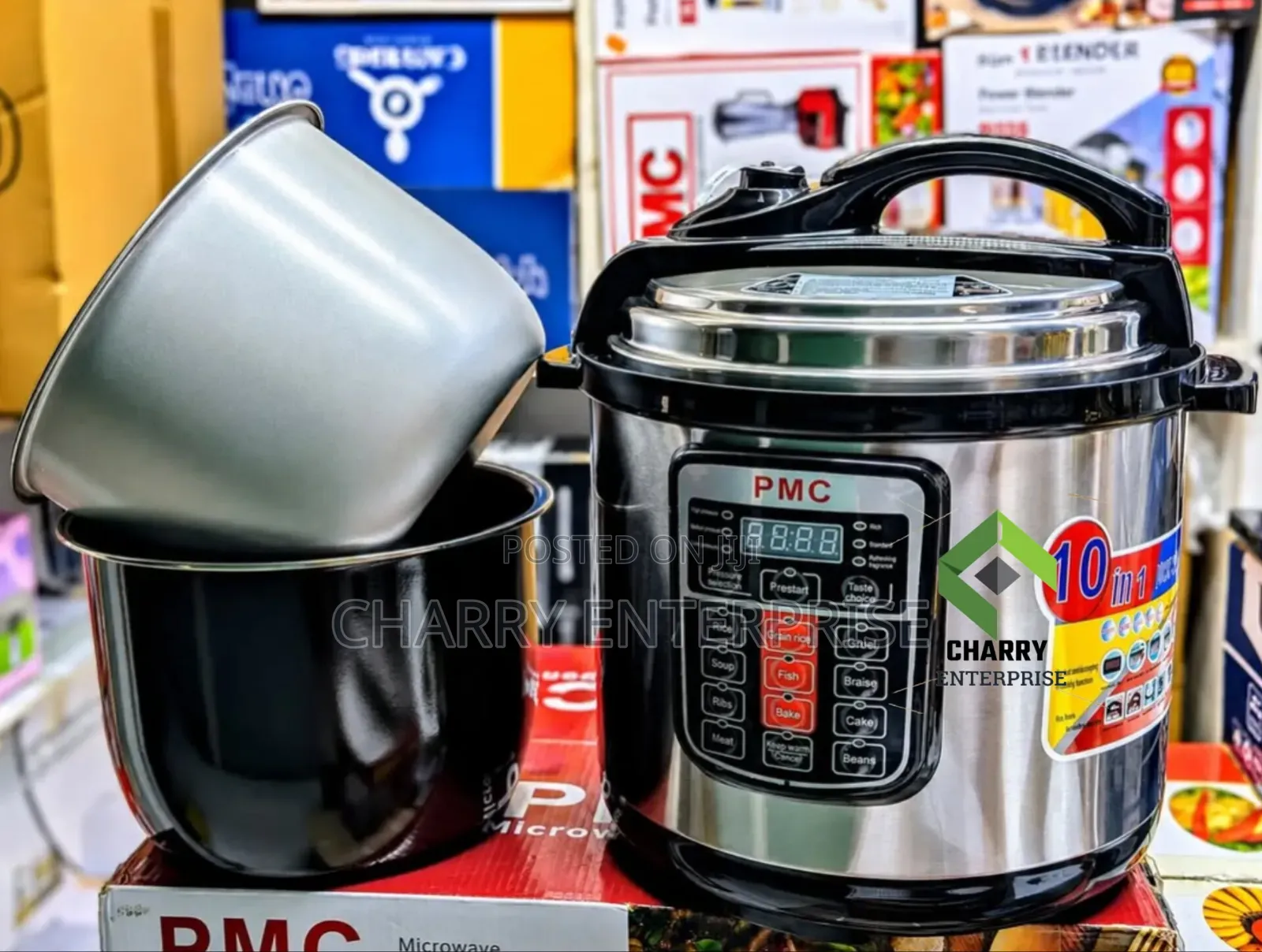 PMC Electric Pressure Cooker Sufuria Mbili 6l Color:- Silver and Gold