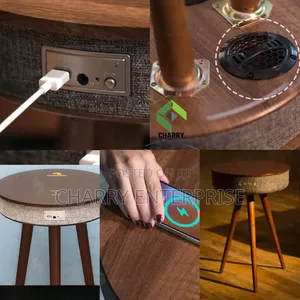 Smart Side TABLE With Built in Bluetooth SPEAKER and Wireless Charging