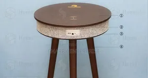 Smart Side TABLE With Built in Bluetooth SPEAKER and Wireless Charging
