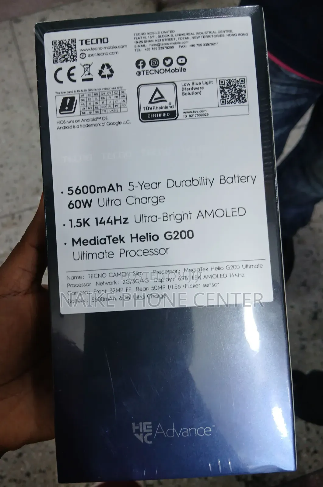 New Tecno Camon Slim 256 GB Black