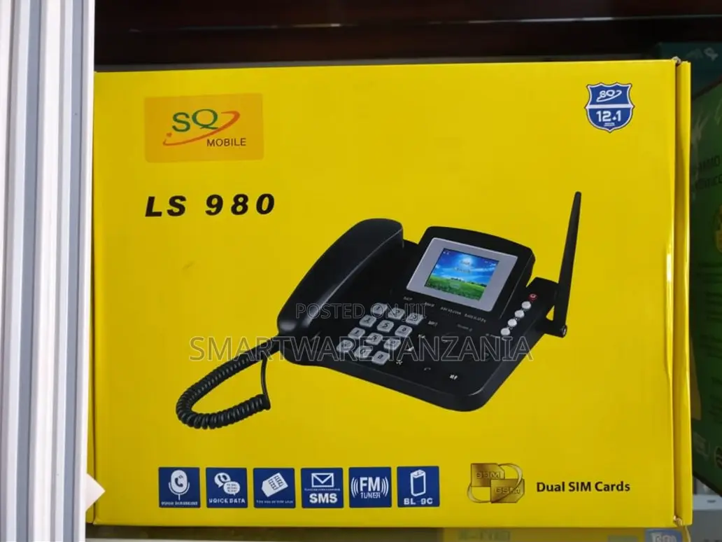 SQ LS-980 Dual Sim GSM Wireless Landline Desktop Phone – Black