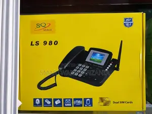 SQ LS-980 Dual Sim GSM Wireless Landline Desktop Phone – Black