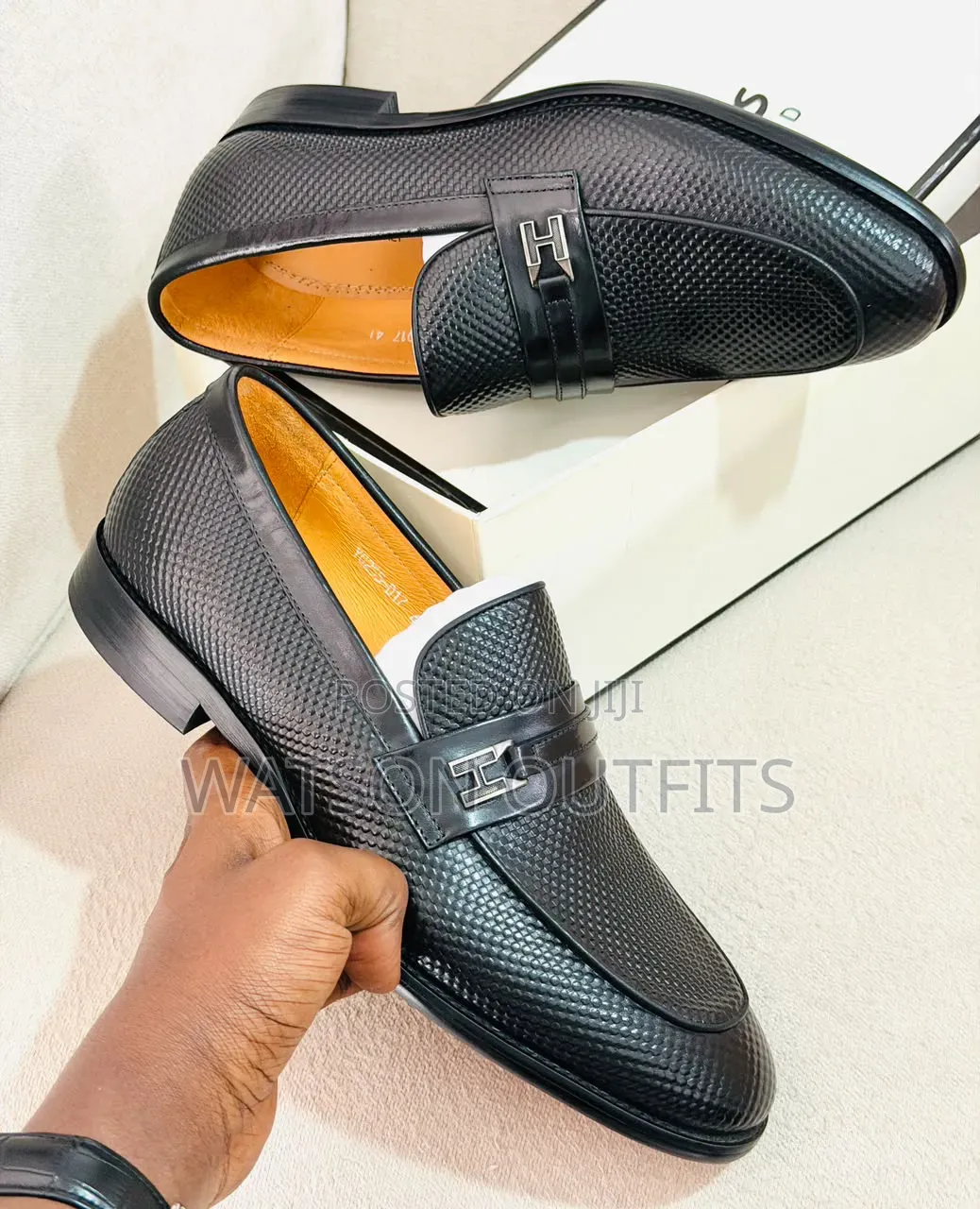 1 Colour Gucci Brand Men's Leather Mocca or Shoes Looking Nice