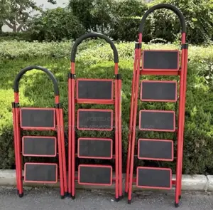 Foldable Steel Ladder With Anti Slip Pedals and Tool Tray 6 Steps