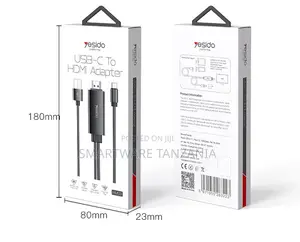 Yesido USB-C to HDMI Adapter, at 60Hz, 1.8m Cable Length, Aluminum