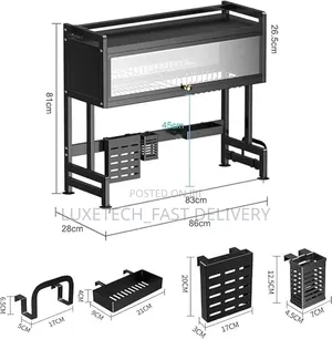 Over-Sink Dish Drying Rack With Dustproof Cabinet