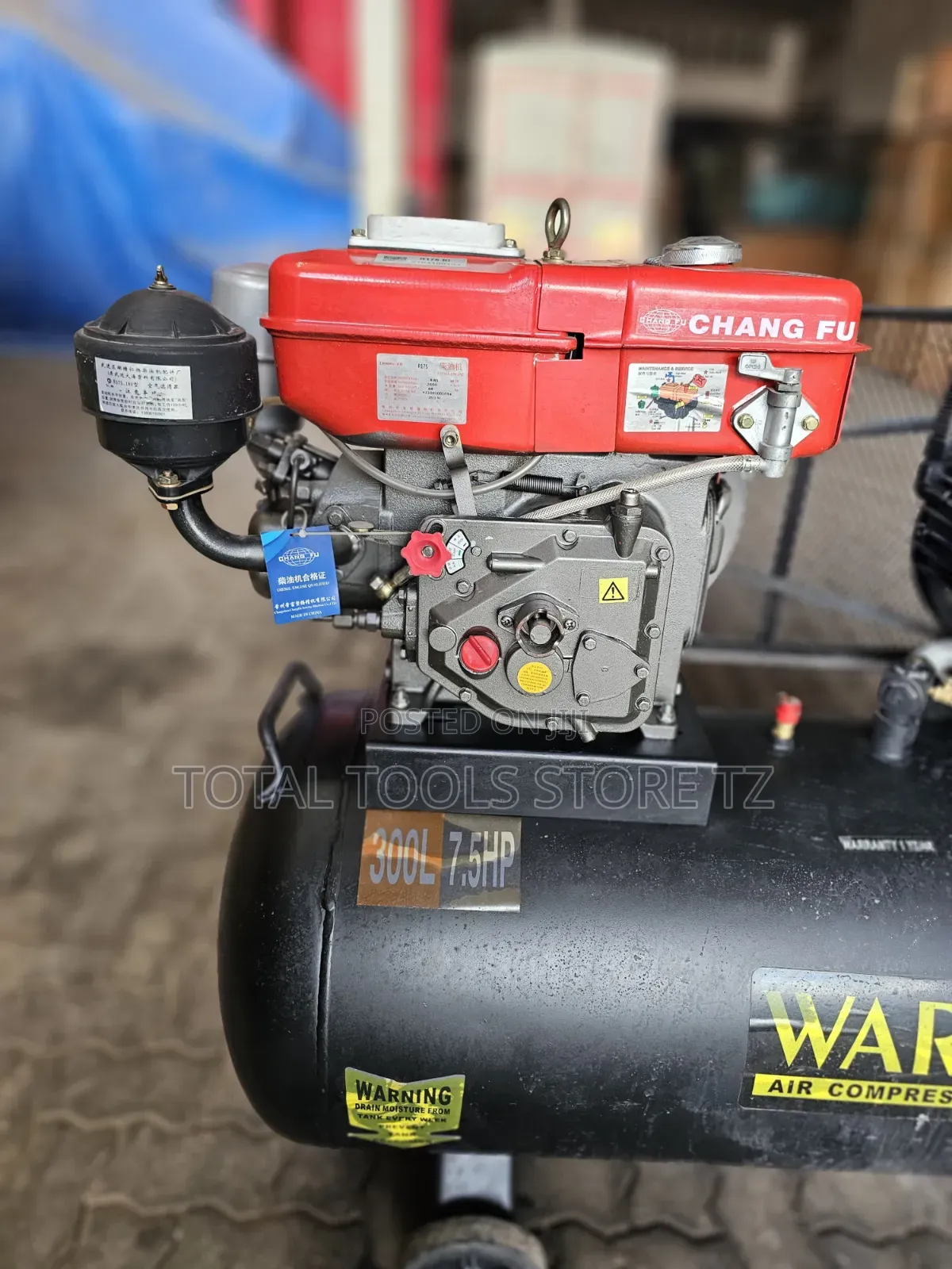 Warrior Diesel Air Compressor 300L 7.5HP