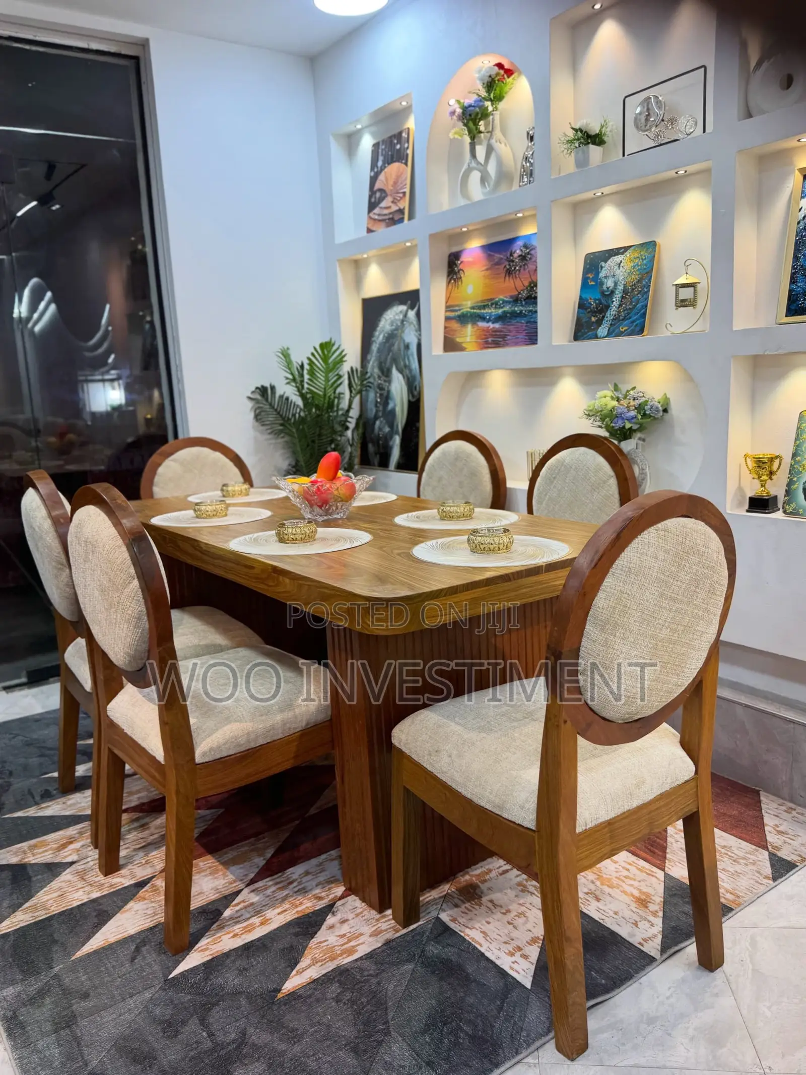 Dining Table Za Kisasa Za Mbao Ngumu Badilisha Mwonekan