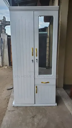 Kabati La Nguo Color White Milango Miwili