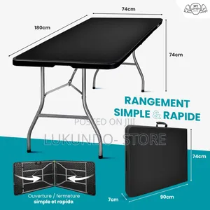 Black Folding Table 180cm