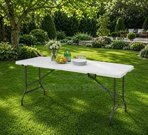 Outdoor White Folding Table 180cm
