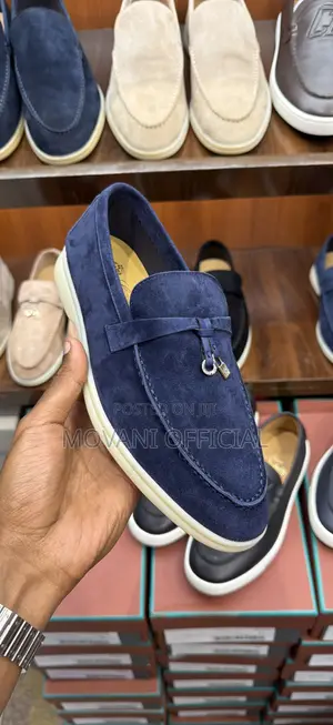 Loro Piana Summer Charms Loafers Navy Blue