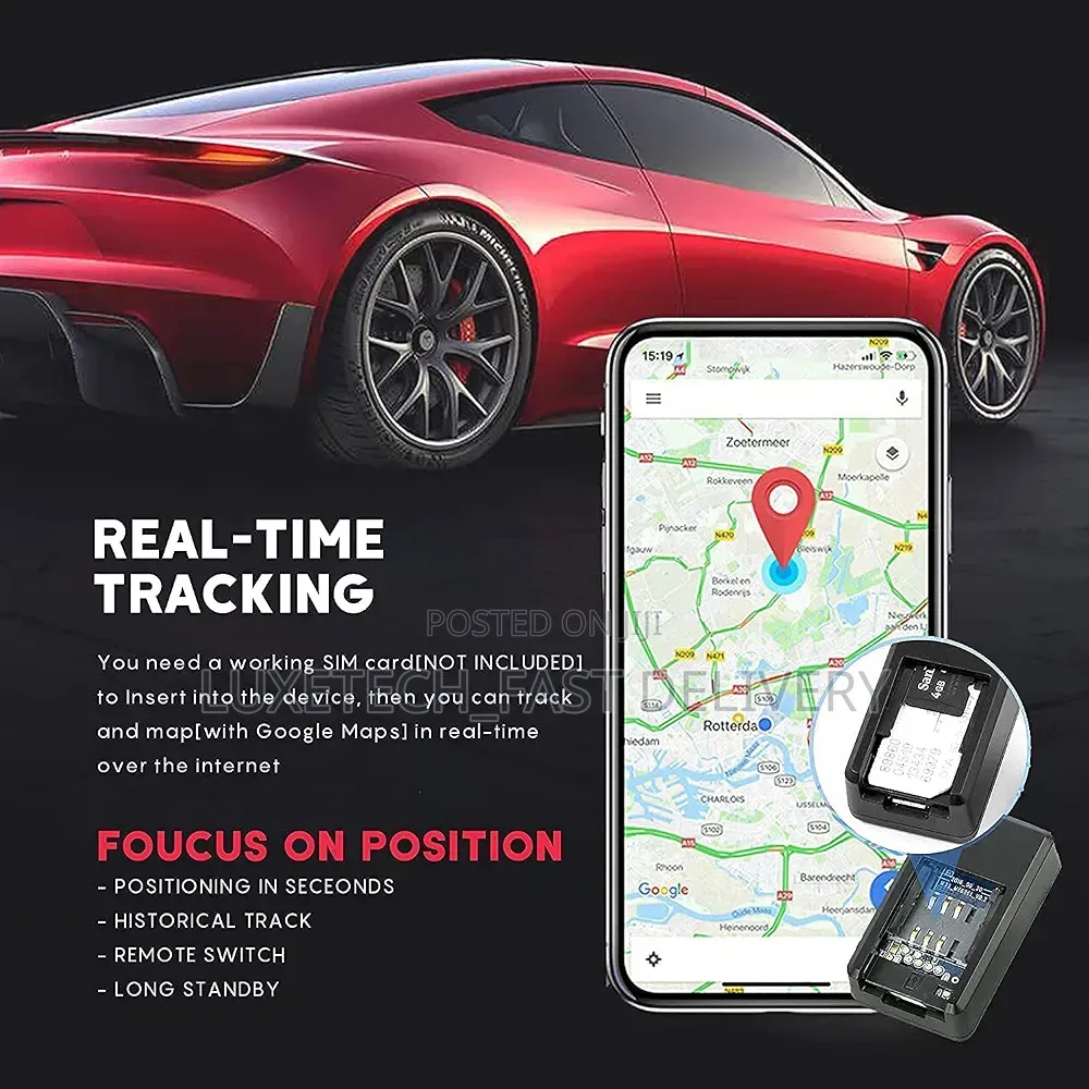 Mini Magnetic GPS Tracker | SMS-Controlled SIM Card Tracker – No App