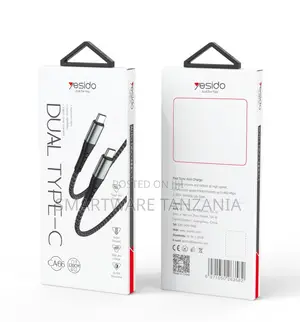 Yesido Dual Type-C Cable, 1.2m, Nylon Braided, 480Mbps Data Transfer