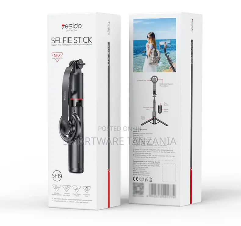Yesido Selfie Stick With Magnetic Phone Mount, 3-Section