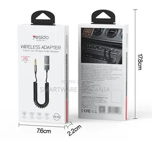 Yesido 3.5mm Car Wireless Audio Receiver, Bluetooth V5.0, 1.5m Length
