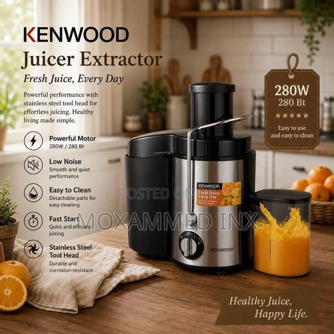 Kenwood Juice Extractor,featuring a 280W Power Motor, Stainless Stee