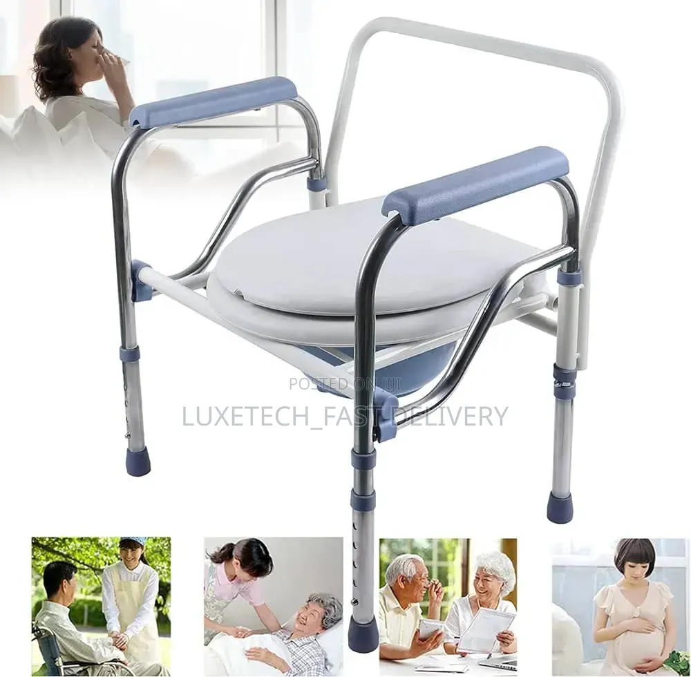 3-in-1 Folding Medical Commode Chair for Elderly, Patients, Pregnants