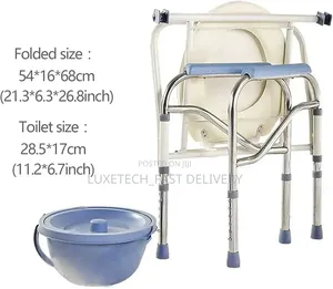 3-in-1 Folding Medical Commode Chair for Elderly, Patients, Pregnants
