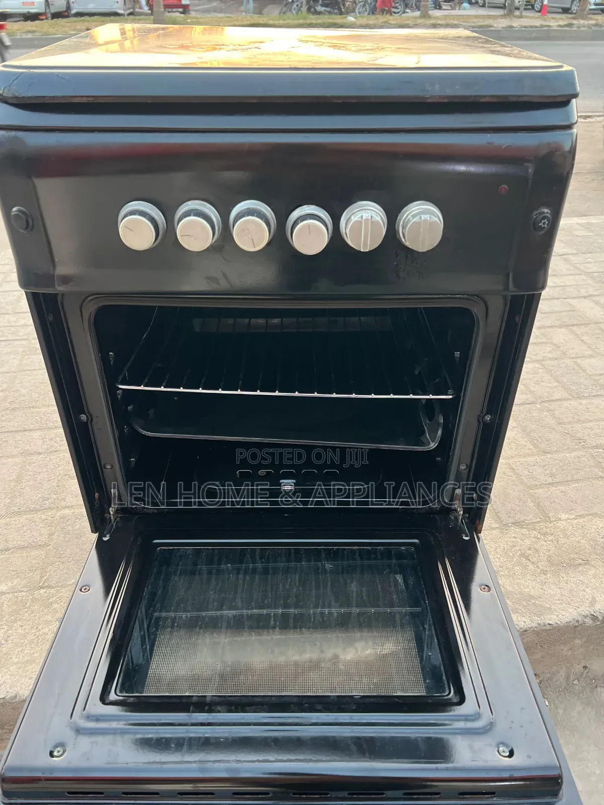 Cooker Color Black Plate 4 Zote Gas Pia Zote Umeme Oven Pia