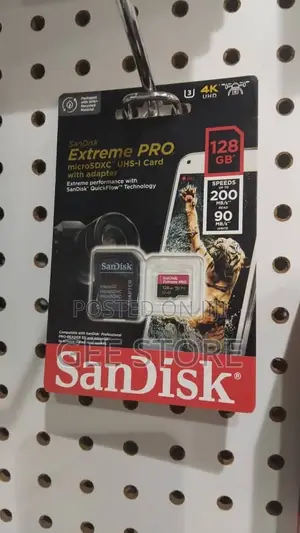 SanDisk Extreme PRO 128GB microSDXC UHS-I Card.