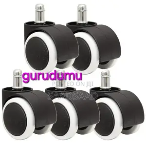 Set of 5 Black and White 2i Inch of Office Chairs Wheel