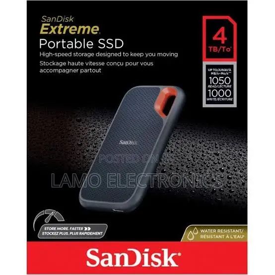 Sandisk Extreme Portable SSD Sdssde61-4t00-G25 External 4tb