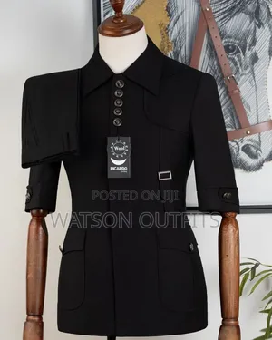 4 Colours Ricardo Martinez Brand Men's Safari Suits or Kaunda Suti