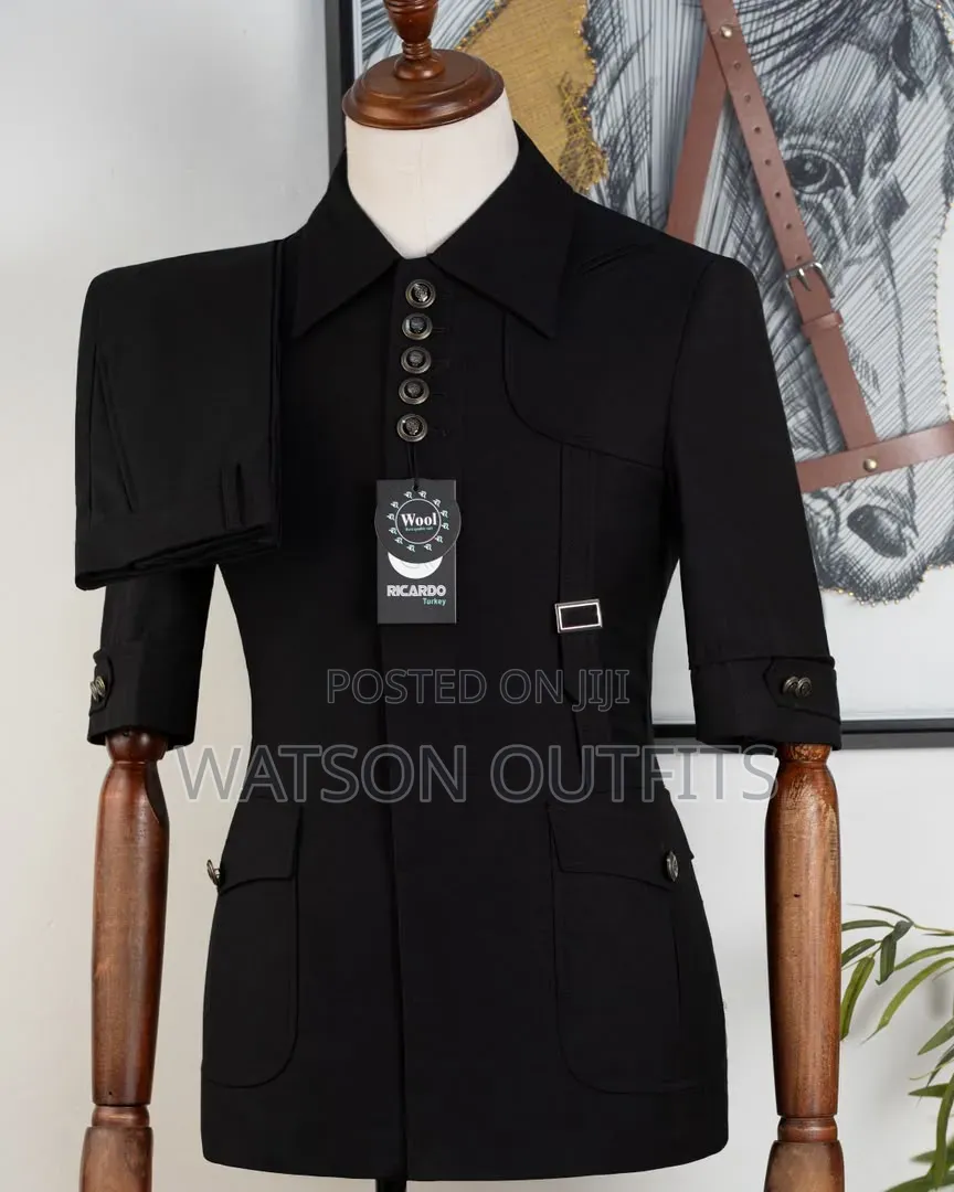4 Colours Ricardo Martinez Brand Men's Safari Suits or Kaunda Suti