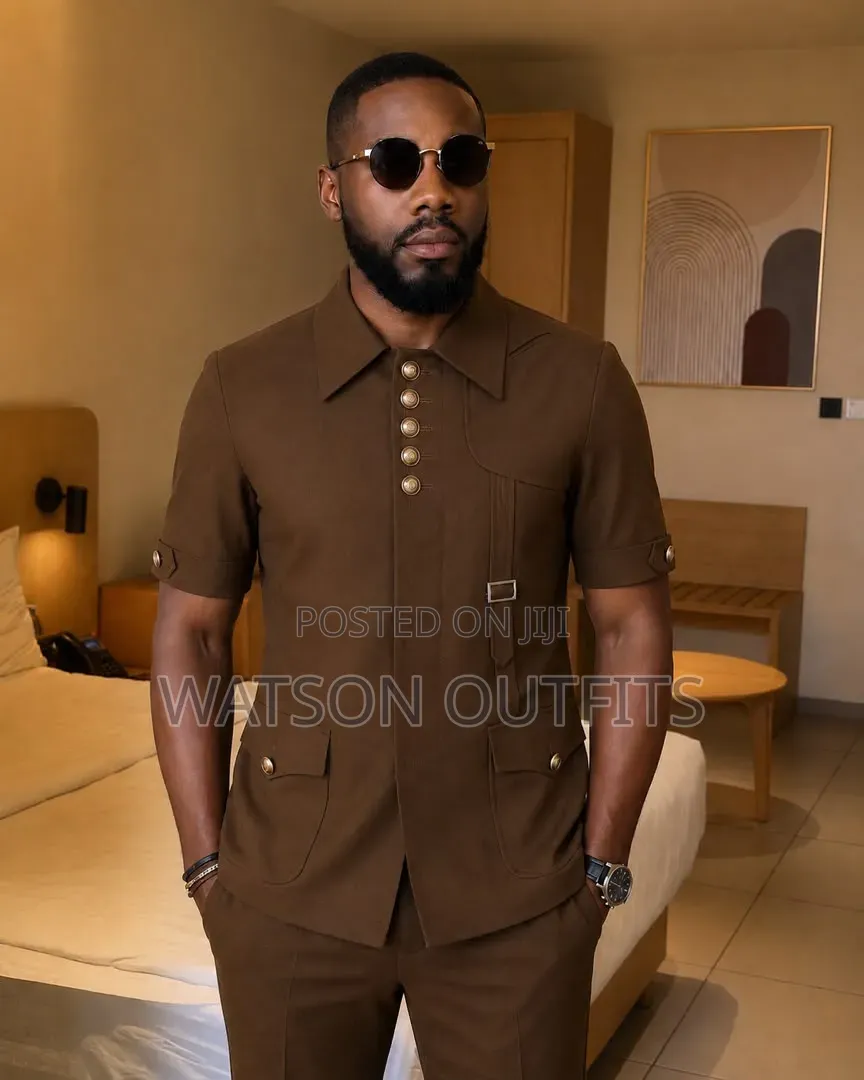 4 Colours Ricardo Martinez Brand Men's Safari Suits or Kaunda Suti