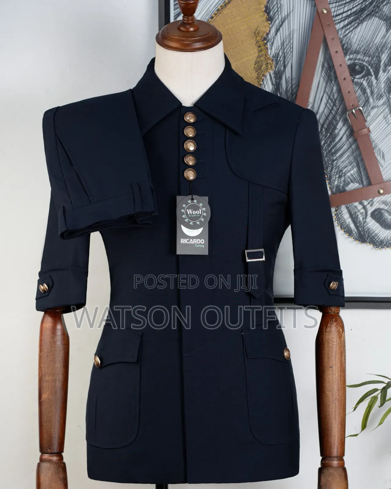 4 Colours Ricardo Martinez Brand Men's Safari Suits or Kaunda Suti
