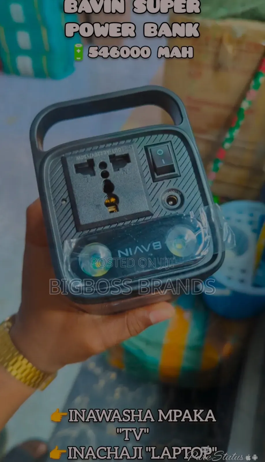 Bavin Power Bank 54600 Mah Inachaji Laptop, Inawasha TV, Inawasha Fan