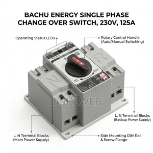 Bachu Energy Single Phase Changeover Switch – 230V 125A